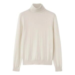Retail $1990 Loro Piana Beige Turtleneck IT 38 100% Cashmere